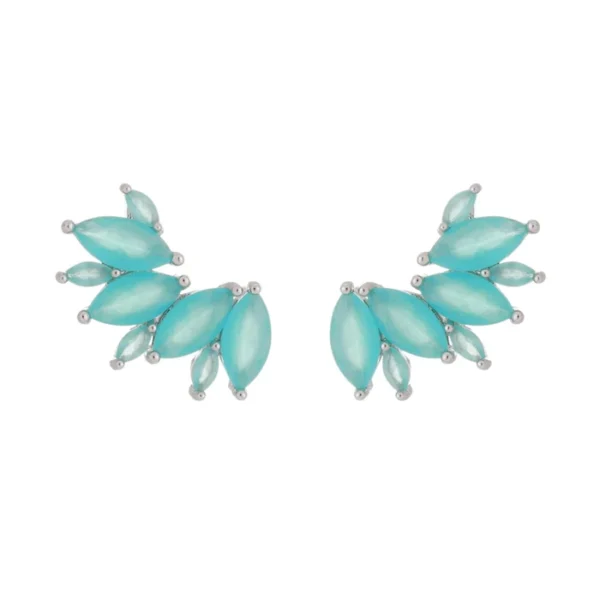 Brinco Piuka Ear Cuff Karol Zircônia Acqua Folheado em Ródio Branco