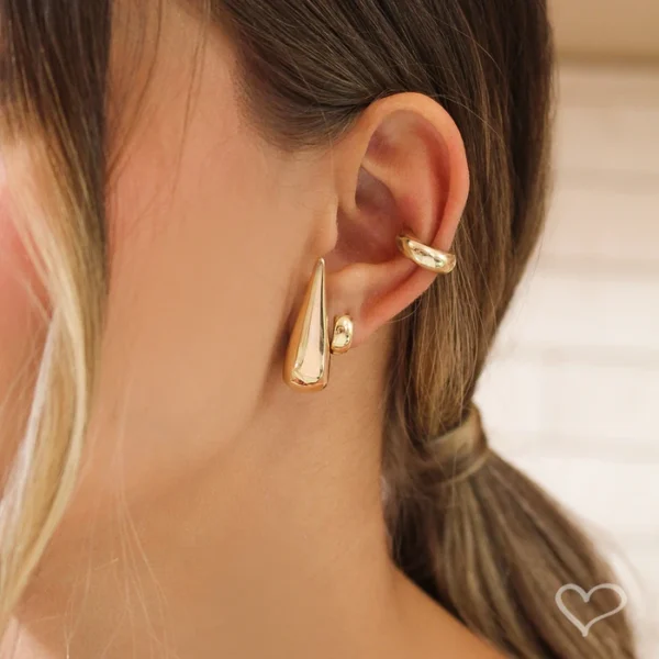 Brinco de Argola Vintage Glenda M Folheado a Ouro 18k 2