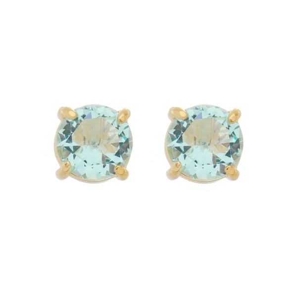 Brinco Ponto de Luz Annie G Zircônia Acqua Folheado a Ouro 18k