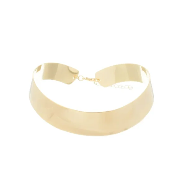 Choker Lari Metal Larga Dourada