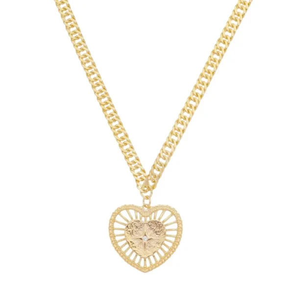 Colar de Coração Estrela Alpha Folheado a Ouro 18k
