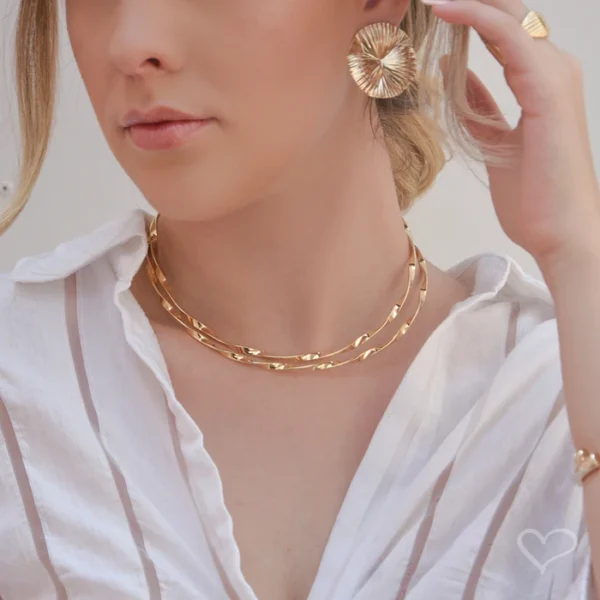 Choker Lucy Torcida Folheada a Ouro 18k - Image 3