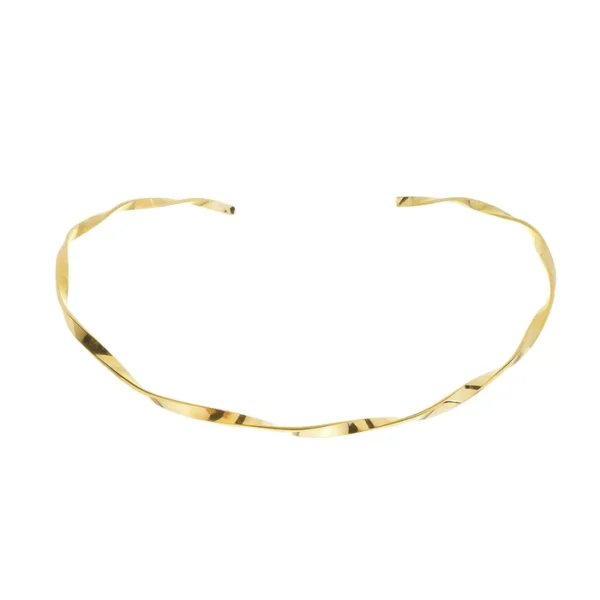 Gargantilha Lucy Torcida Folheada a Ouro 18k