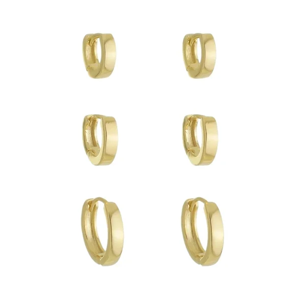 Trio de Argolinha Gaby Folheado a Ouro 18k