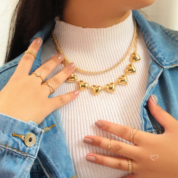 Colar de Coração Marina Folheado a Ouro 18k