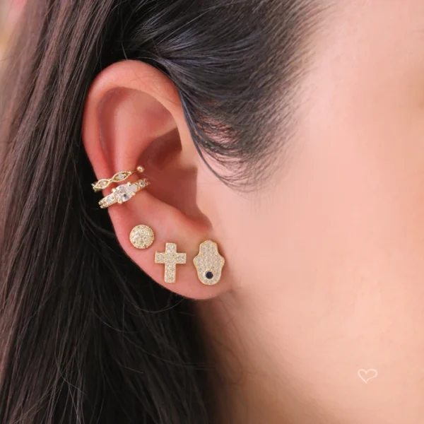 Trio de Brincos Bia Folheado a Ouro 18k