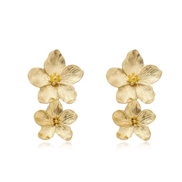 Brinco Flor Laura Dourado