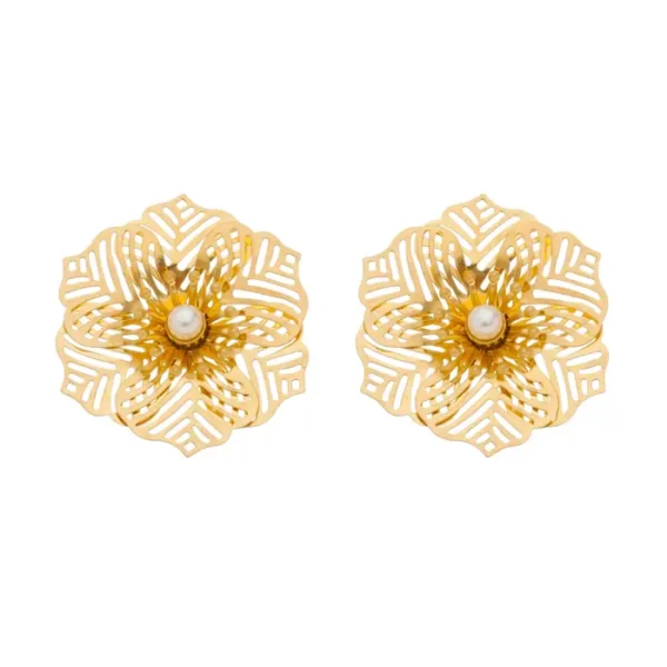 Brinco de Flor Irís Dourado