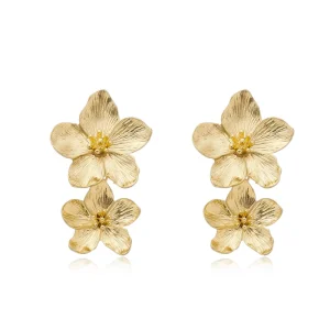 Brinco Flor Laura Dourado
