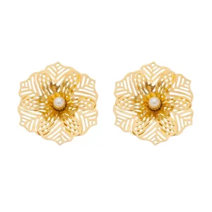 Brinco de Flor Irís Dourado