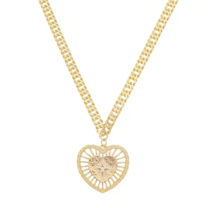 Colar de Coração Estrela Alpha Folheado a Ouro 18k