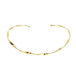 Gargantilha Lucy Torcida Folheada a Ouro 18k